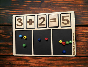 Addition - Subtraction - Greater - Addition - Subtraction - Greater or Less Than Wooden Tray - Chalkboard